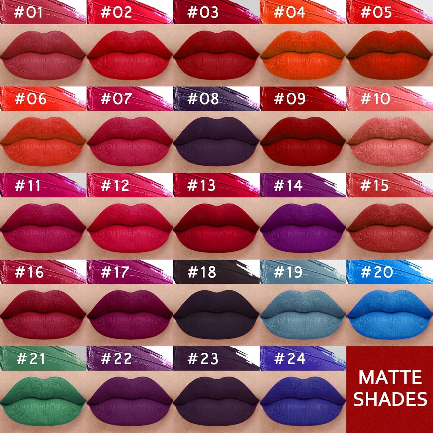 Set de Labiales Líquidos Mate Luxsea 24 Colores Hidratantes