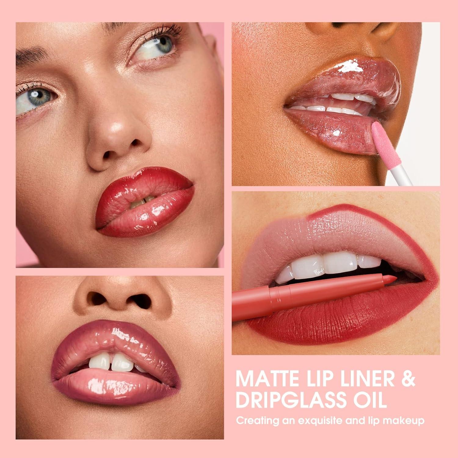 Set de Lápiz Labial Mate LANGMANNI 6 + Aceite Nutritivo