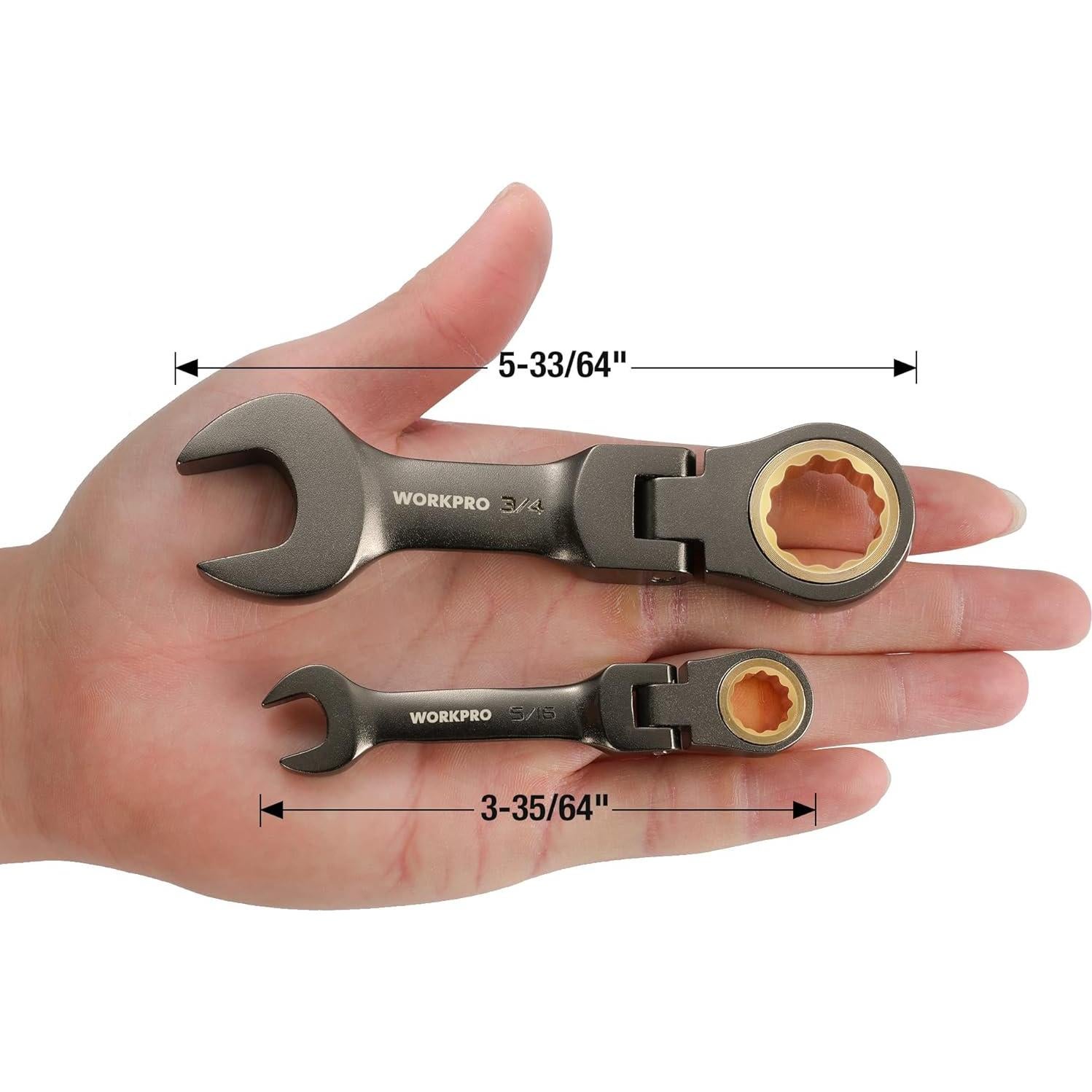 Juego de Llaves Combinadas WORKPRO 8 Piezas CRV Niqueladas