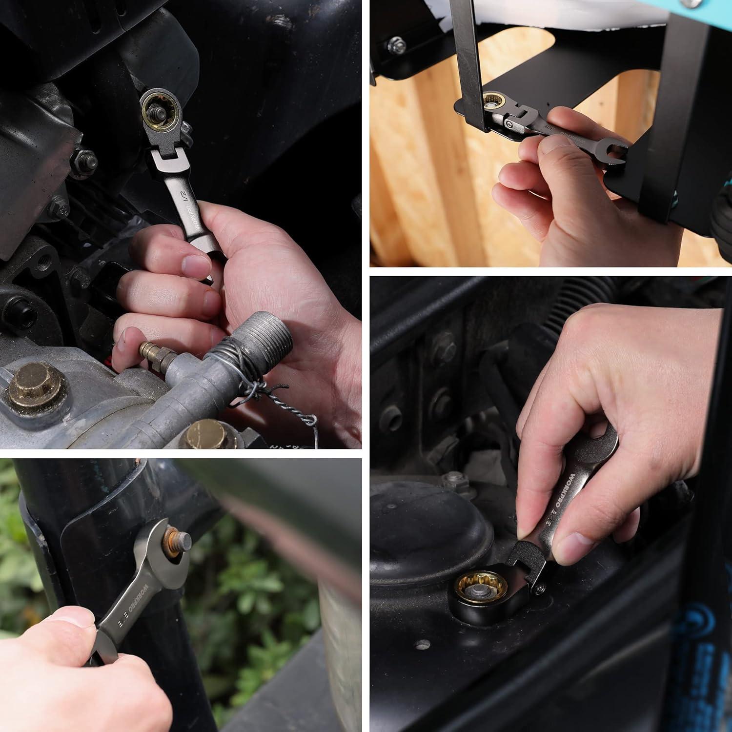 Juego de Llaves Combinadas WORKPRO 8 Piezas CRV Niqueladas