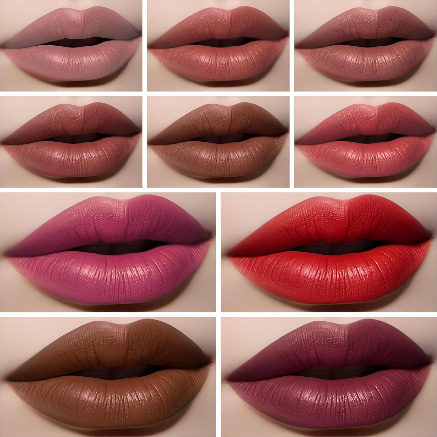 Juego de Lápices Labiales Mate 10 Colores 7V Home Beauty