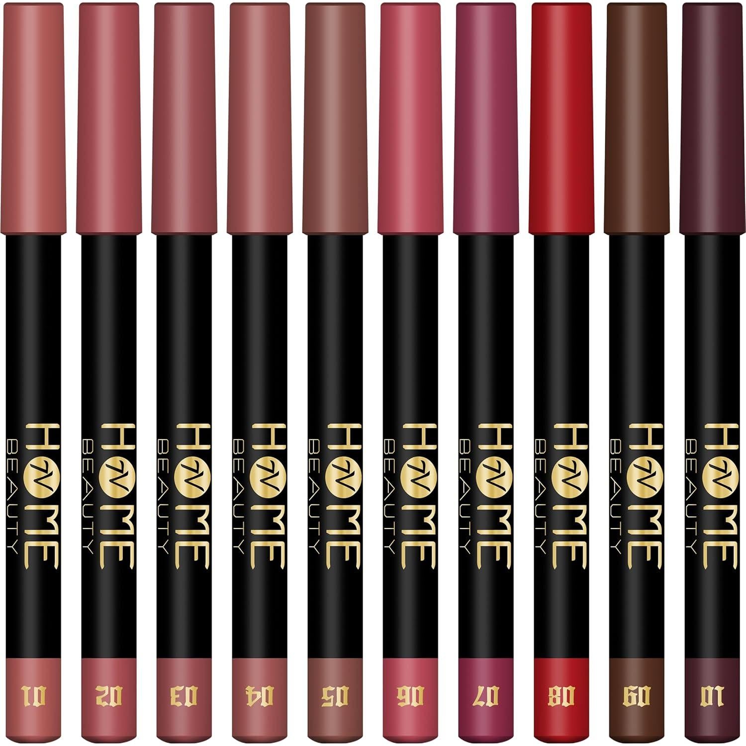 Juego de Lápices Labiales Mate 10 Colores 7V Home Beauty
