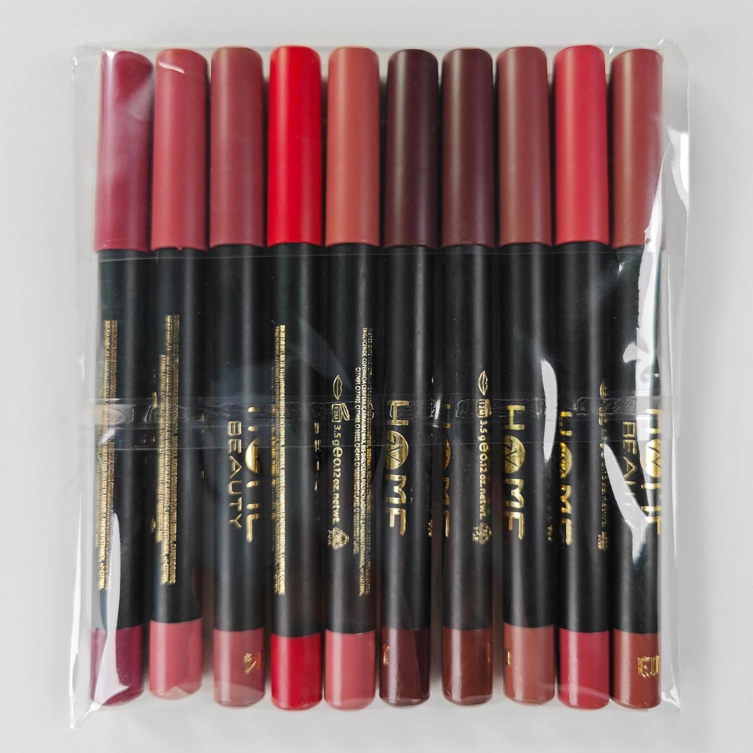 Juego de Lápices Labiales Mate 10 Colores 7V Home Beauty