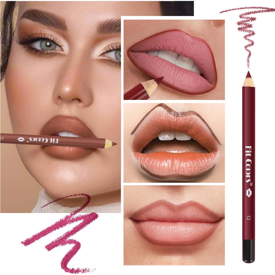 Juego de 12 Lápices de Labios Mate Baorder - Alta Pigmentación