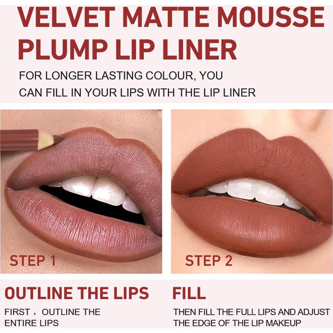 Juego de 12 Lápices de Labios Mate Baorder - Alta Pigmentación