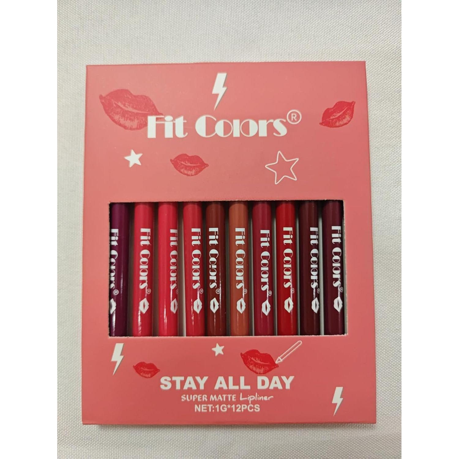 Juego de 12 Lápices de Labios Mate Baorder - Alta Pigmentación