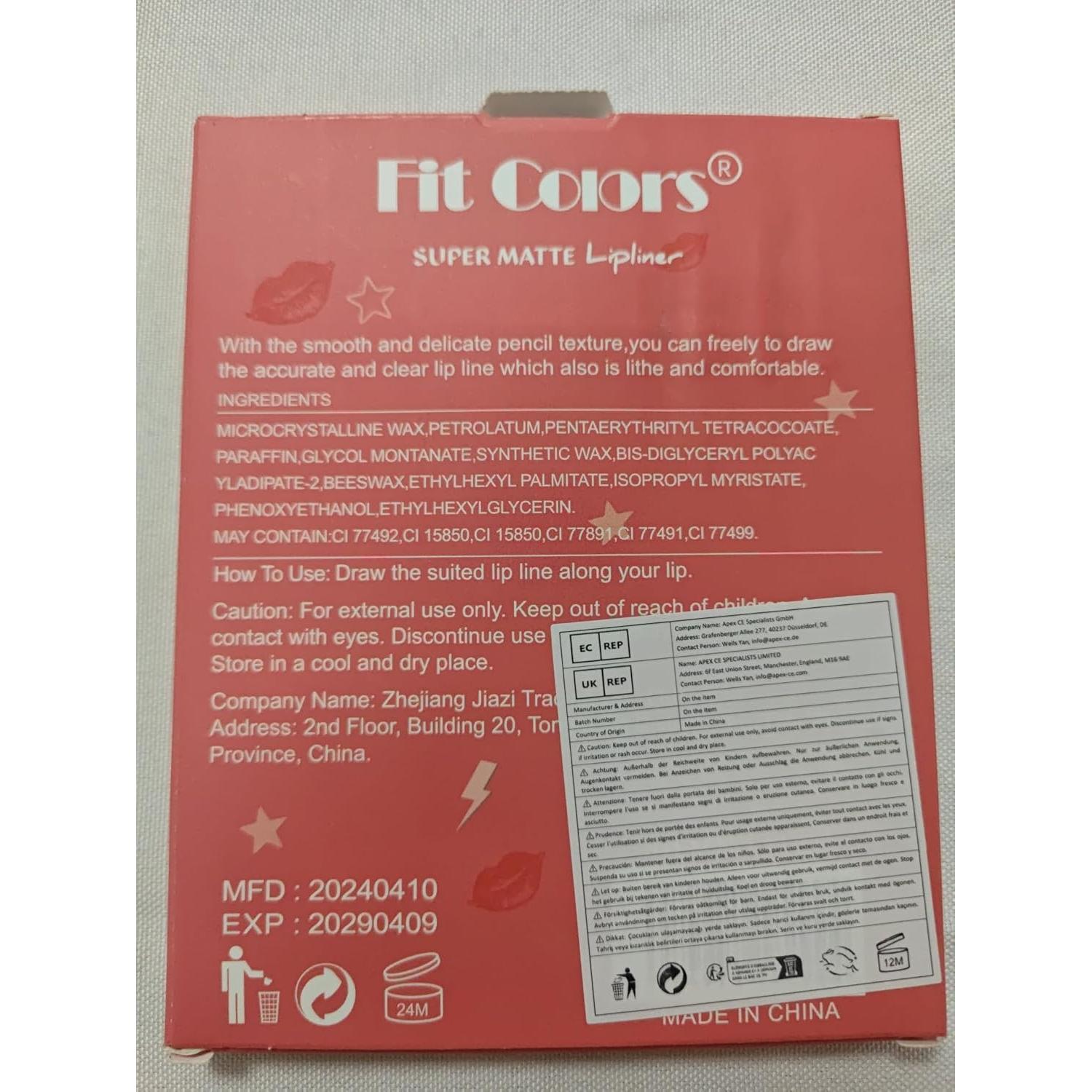 Juego de 12 Lápices de Labios Mate Baorder - Alta Pigmentación