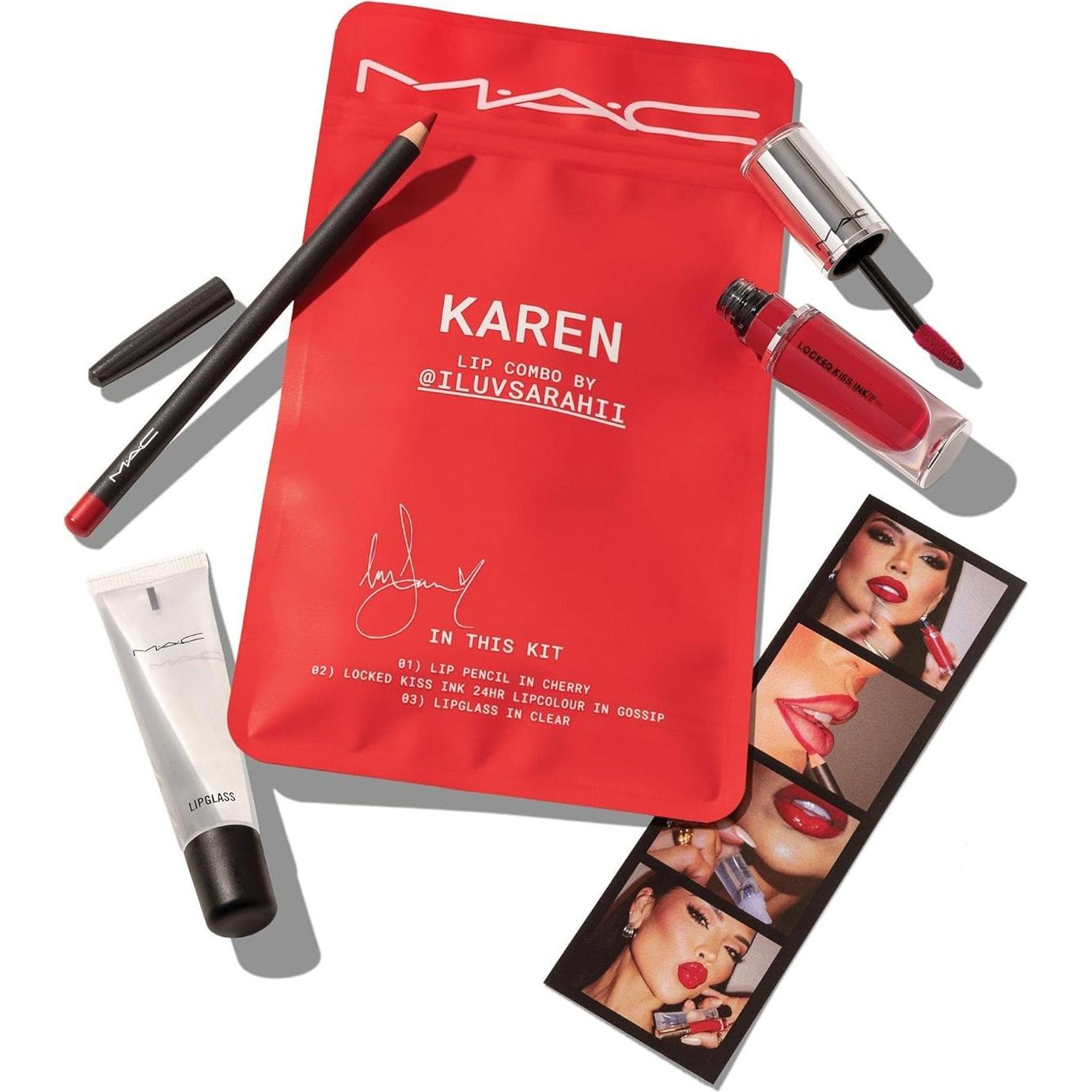 Combo de Labios MAC @ILUVSARAHII - Set 3 Piezas Cereza