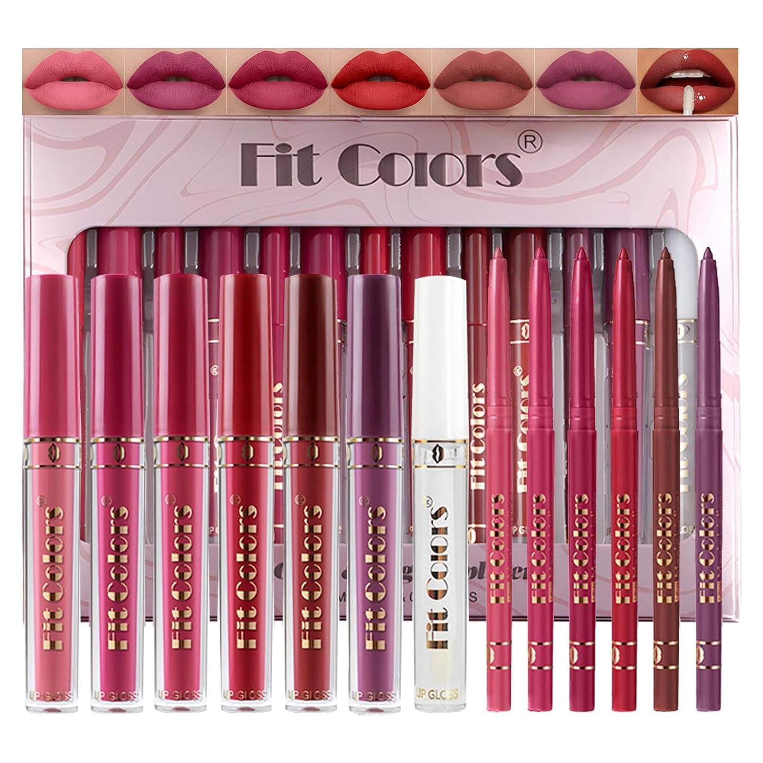 Juego de 13 Piezas de Lápiz y Brillo Labial MooGlamor