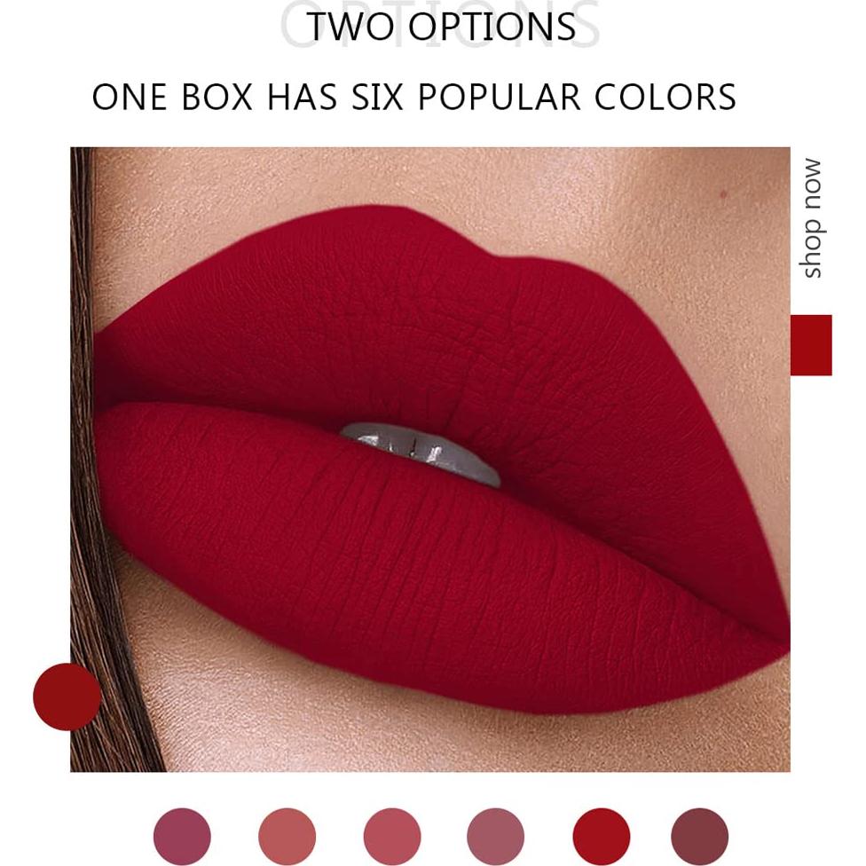 Set de Labiales Mate 6Pcs Felico - Impermeables y Larga Duración