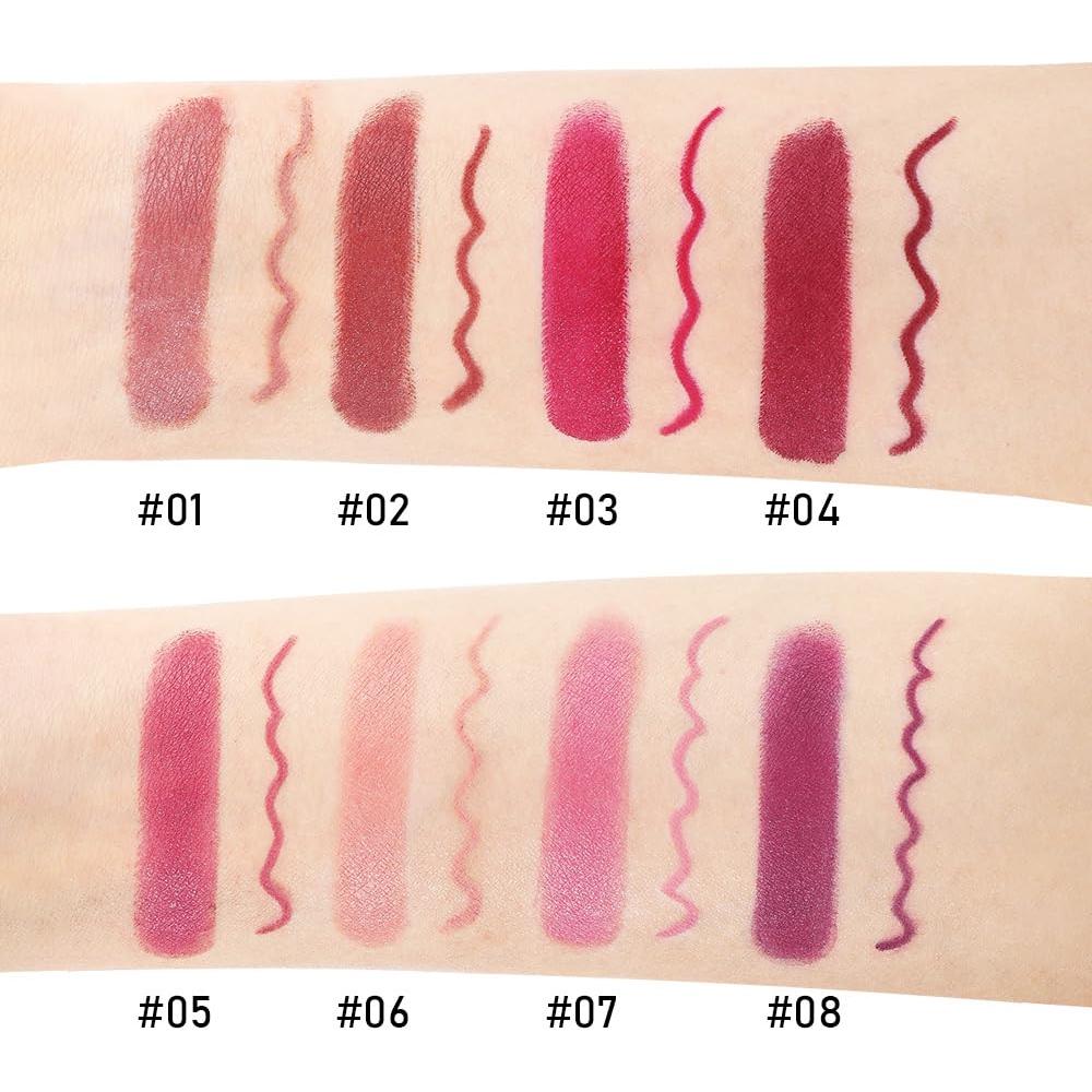 Kit de Labios 2 en 1 CAKAILA Mate Marrón Nude - Lápiz Labial y Delineador