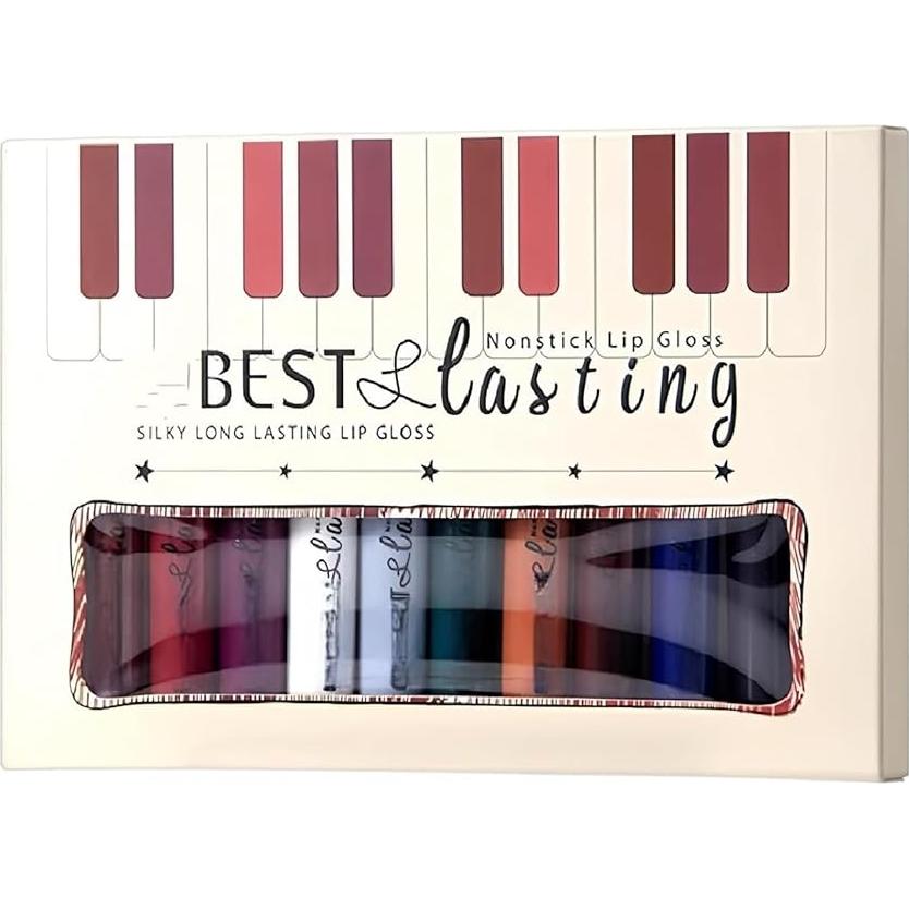 Juego de 12 Lápices Labiales Líquidos Mate Melemando - Colores Naturales