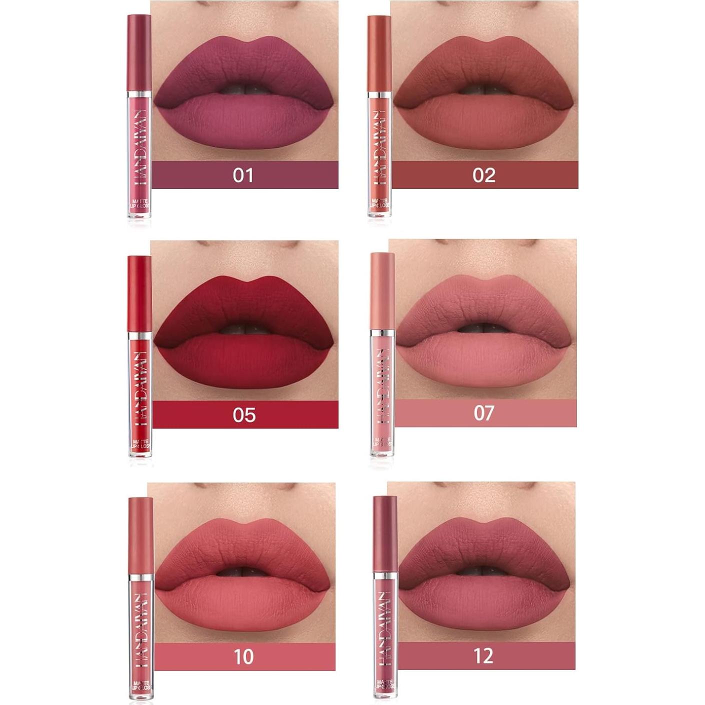 Set de 6 Pintalabios Líquido Mate BestLand 24H Hidratante