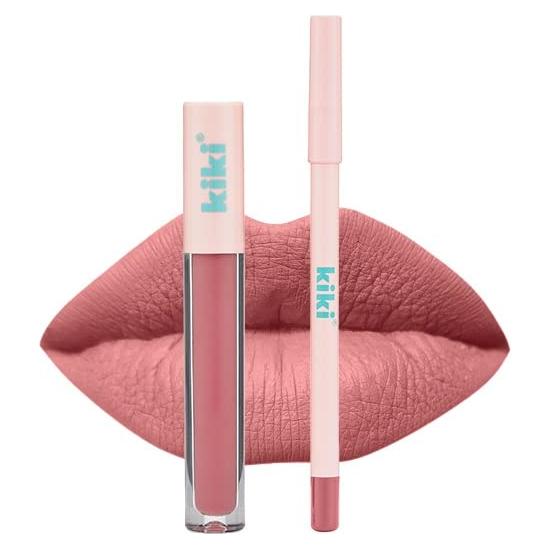 Kit de Labios Kiki: Pintalabios Líquido Mate y Lápiz Labial