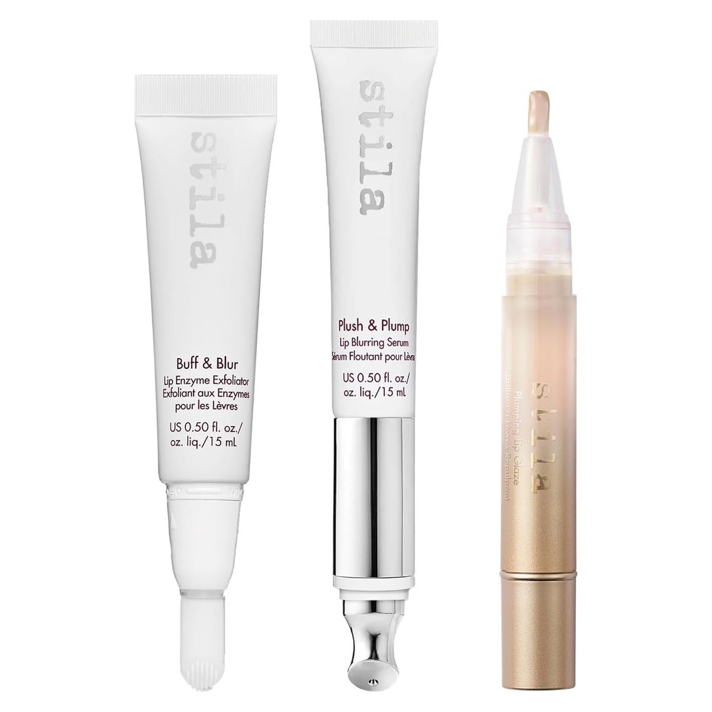 Kit de Cuidado de Labios Stila - Exfoliante, Suero y Glaseado