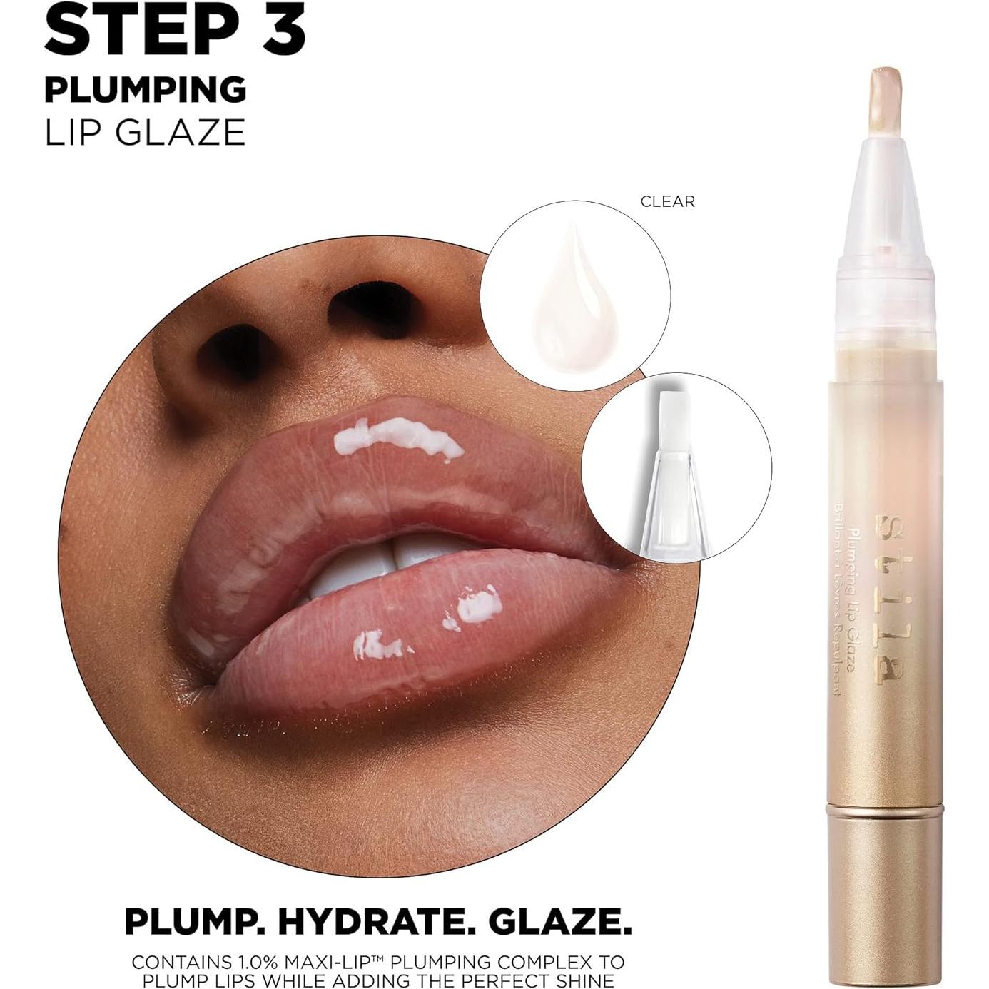 Kit de Cuidado de Labios Stila - Exfoliante, Suero y Glaseado
