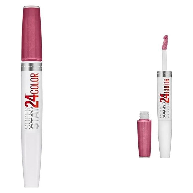 Pintalabios Líquido Maybelline Super Stay 24 - Rosa Atemporal y Muy Arándano