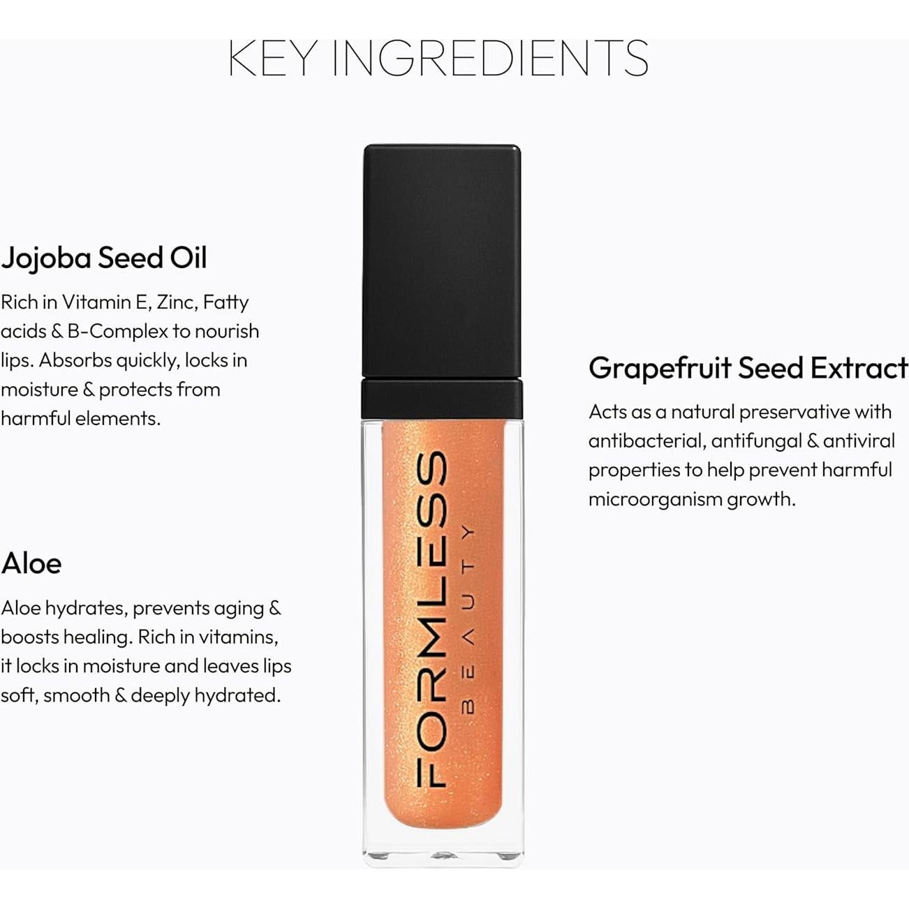 Brillo Labial Vegano Belleza Sin Forma Durazno 17.86g