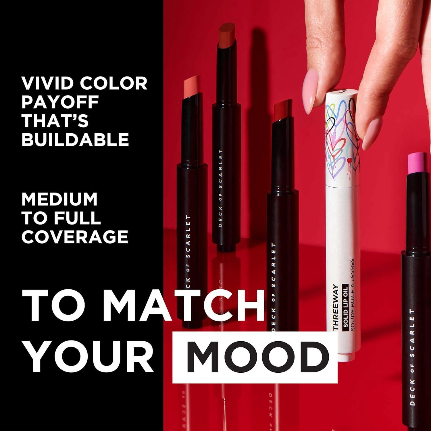 Deck of Scarlet Aceite Labial Sólido Trifásico Rosa Coral 12.7cm