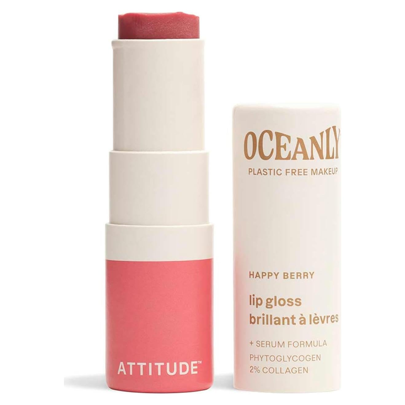 Brillo Labial ATTITUDE Oceanly Happy Berry 3.4g Vegano EWG