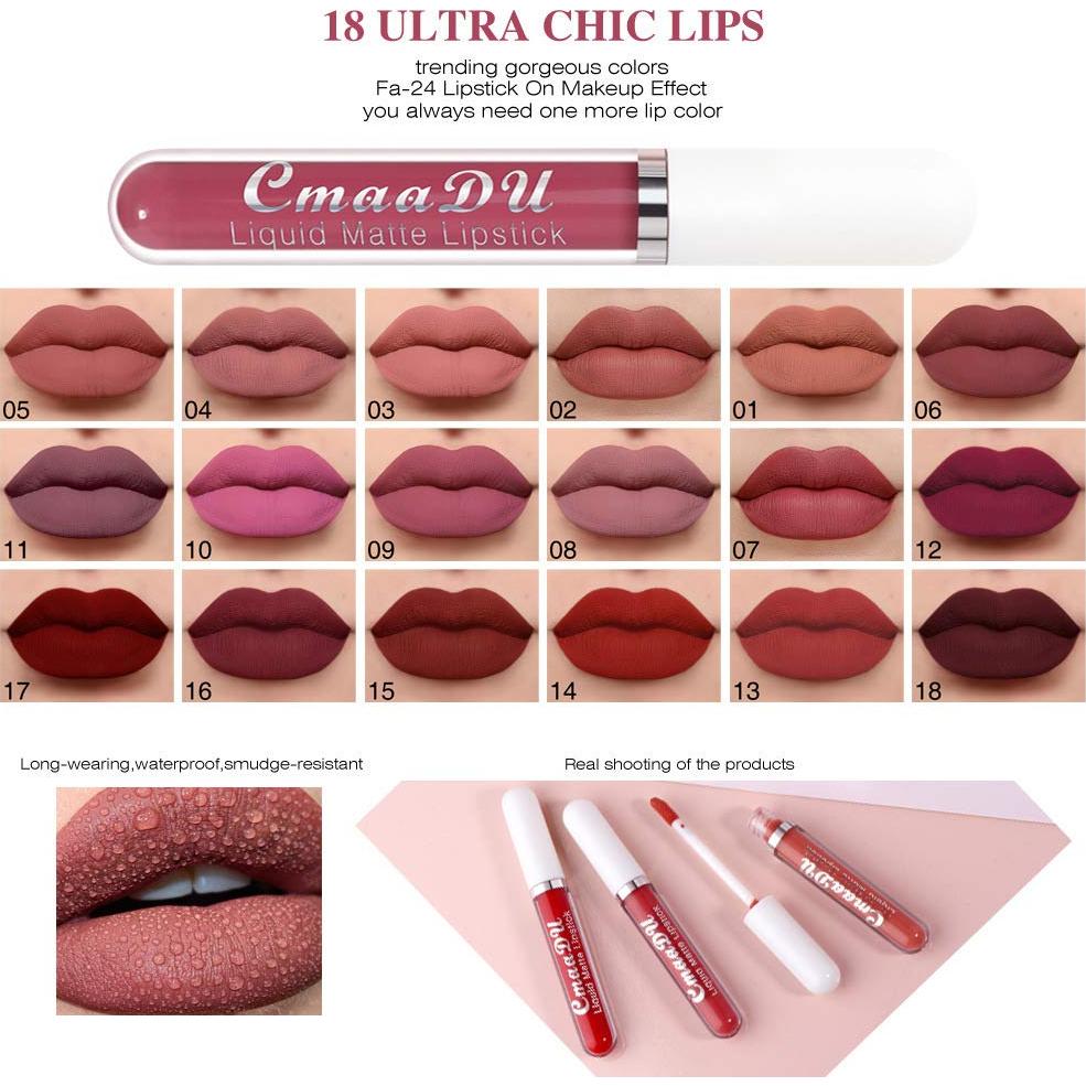 Conjunto de Labiales Mate Bonnie Choice 18 Colores Hidratantes