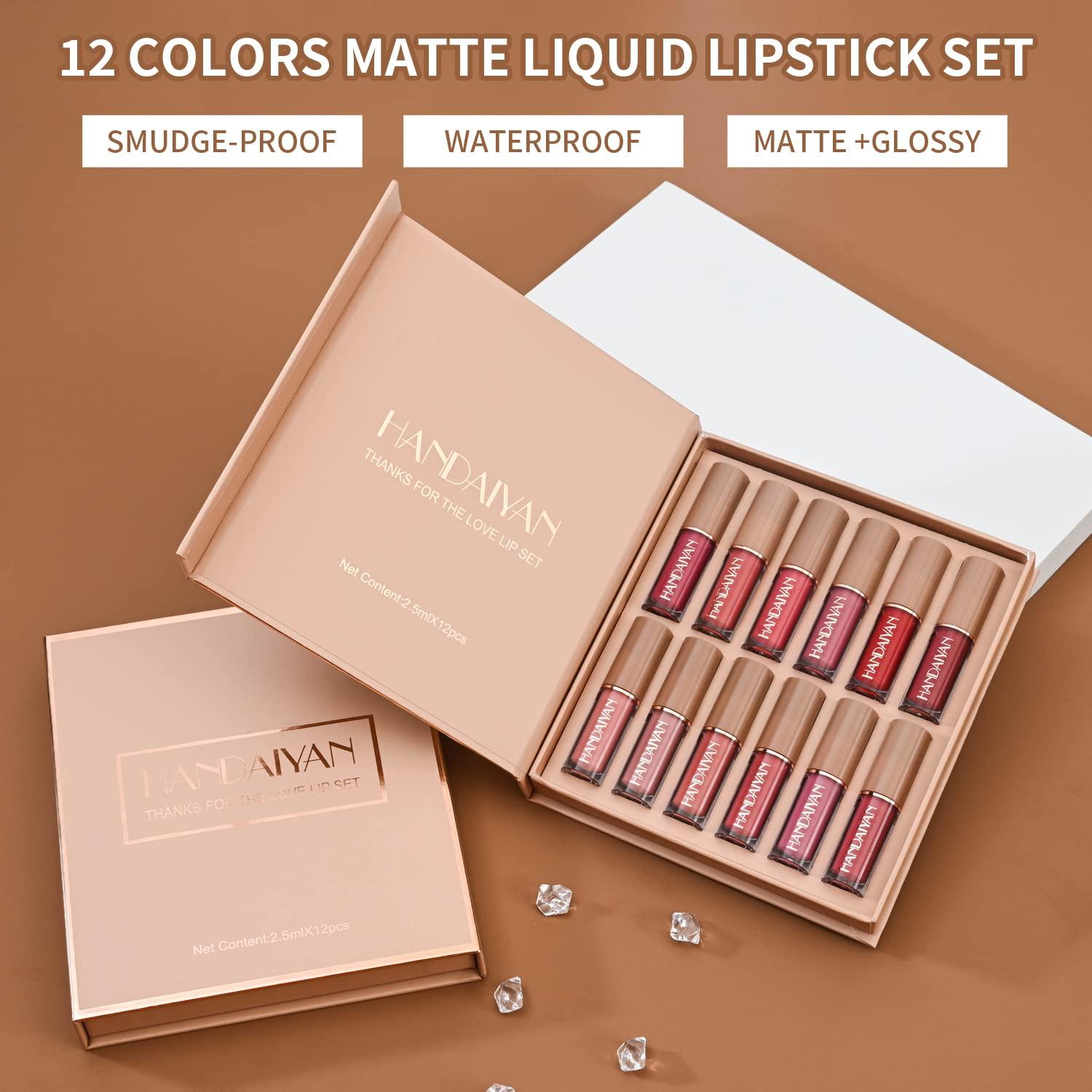 Set de Labios Mate Líquido BAISEN DIARY 12 Colores Estilo Libro