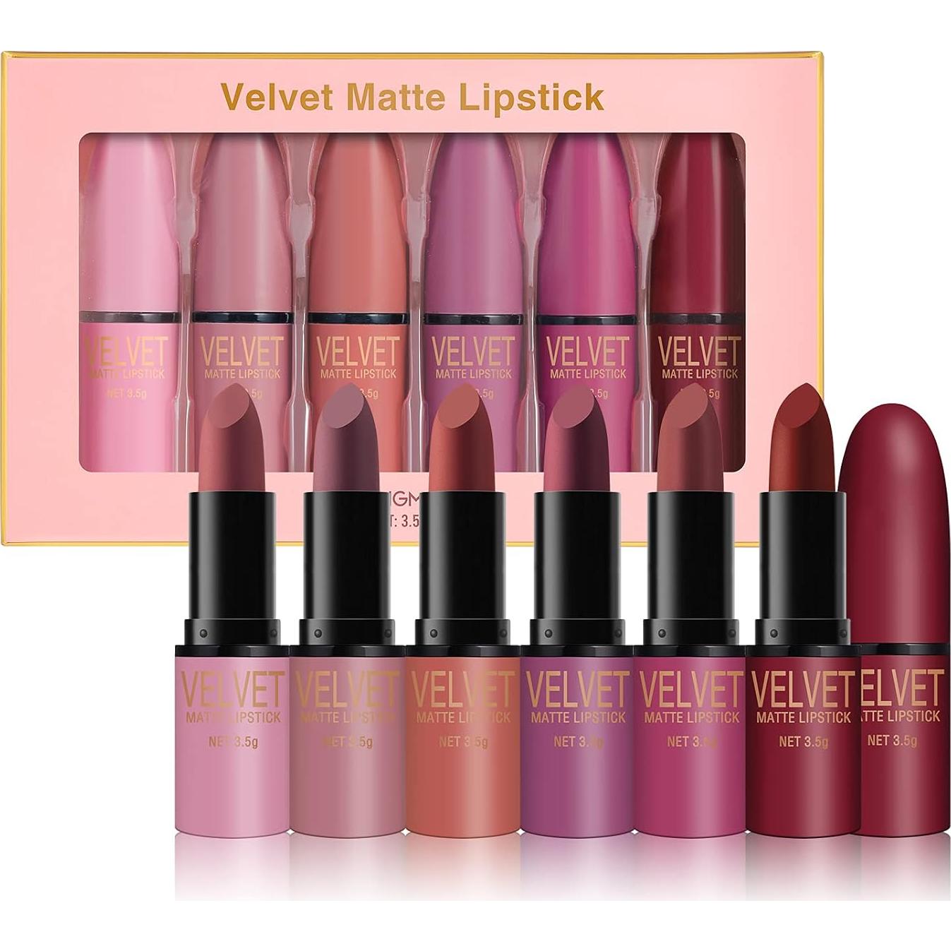 Set de Labiales Mate Dulele 6 Colores Terciopelo Hidratantes