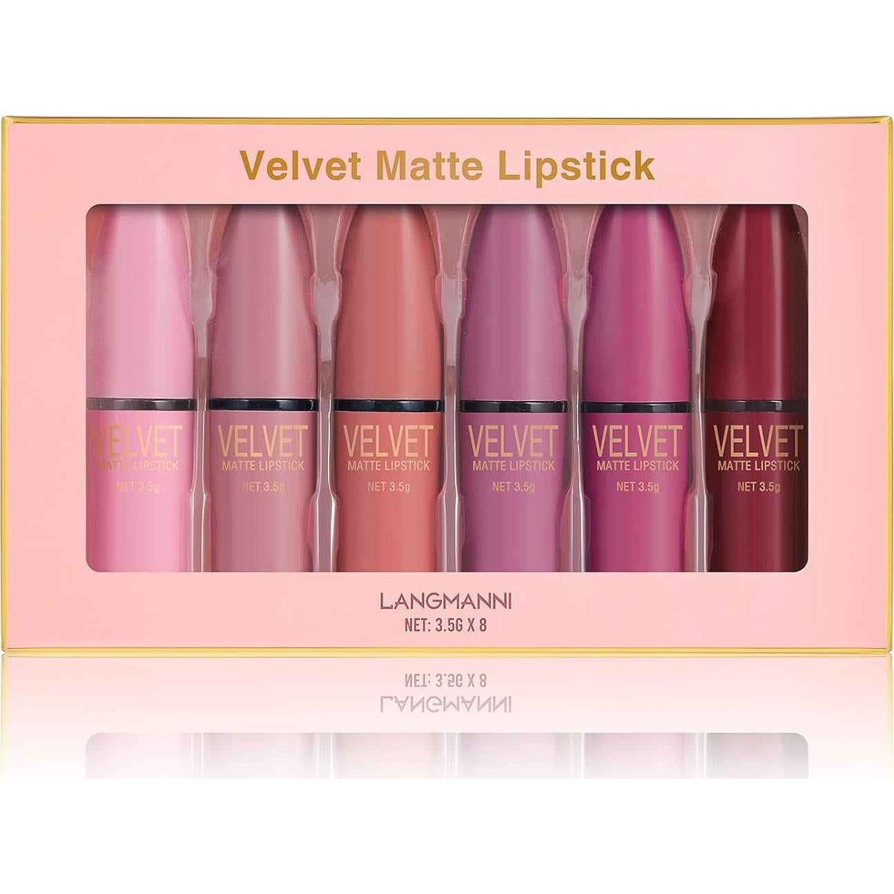 Set de Labiales Mate Dulele 6 Colores Terciopelo Hidratantes