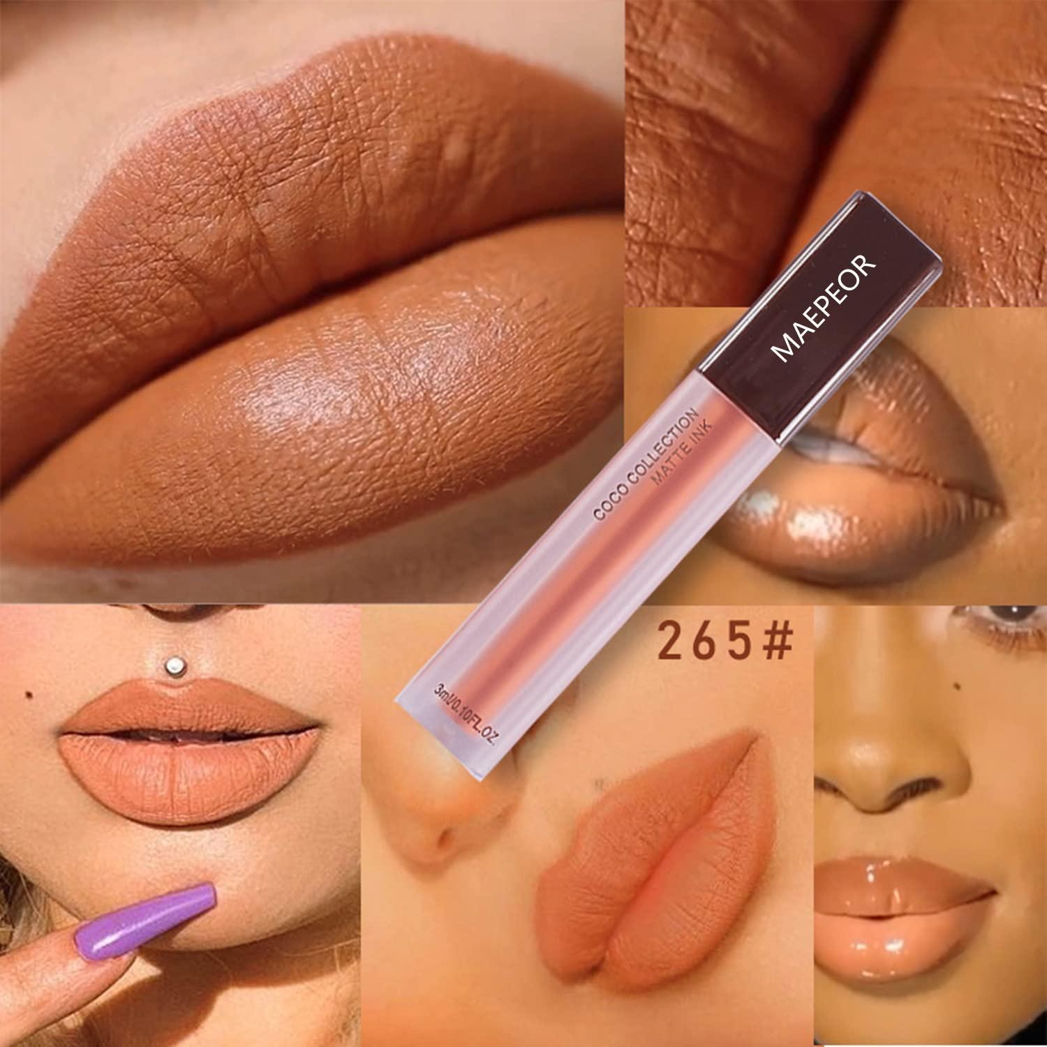 Set de Labiales Líquidos Mate MAEPEOR 5 Colores Alta Pigmentación