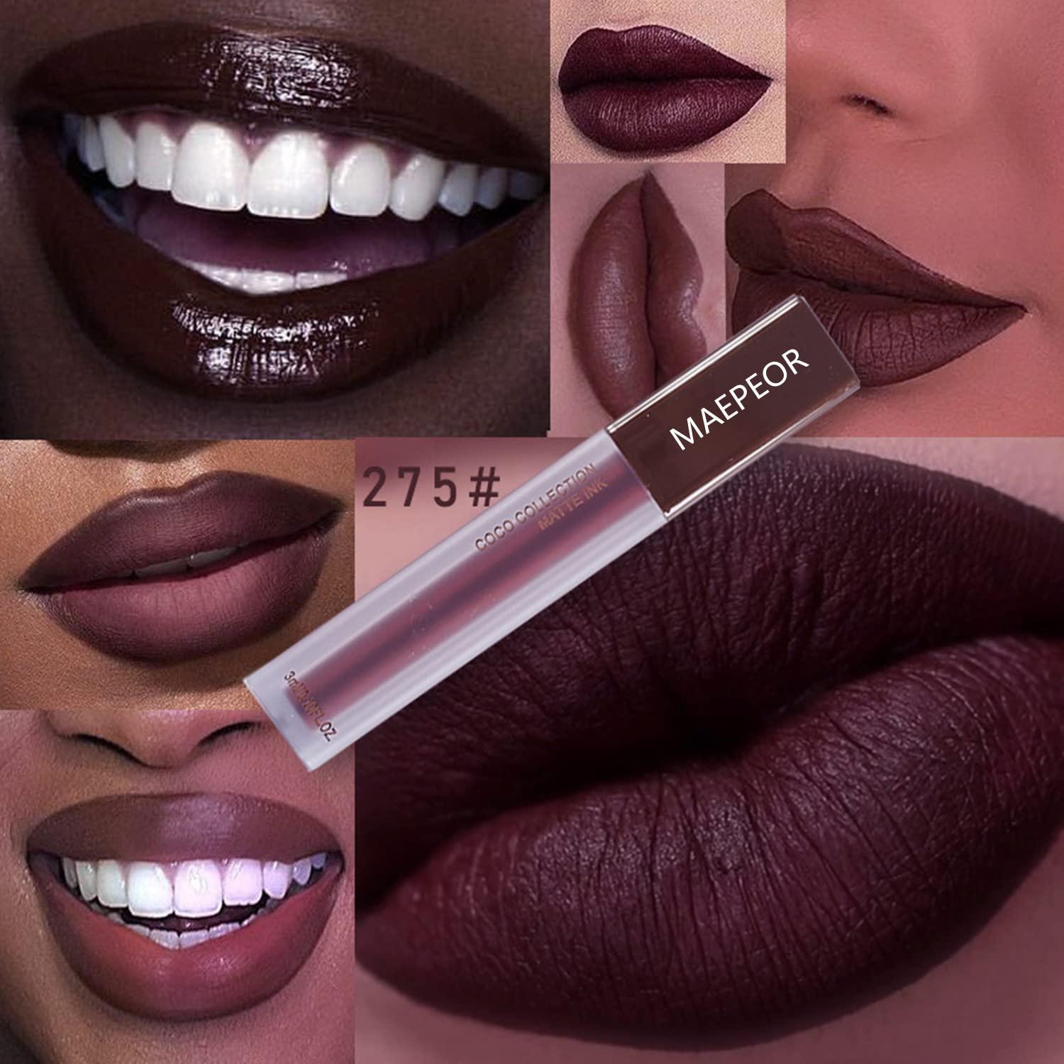 Set de Labiales Líquidos Mate MAEPEOR 5 Colores Alta Pigmentación