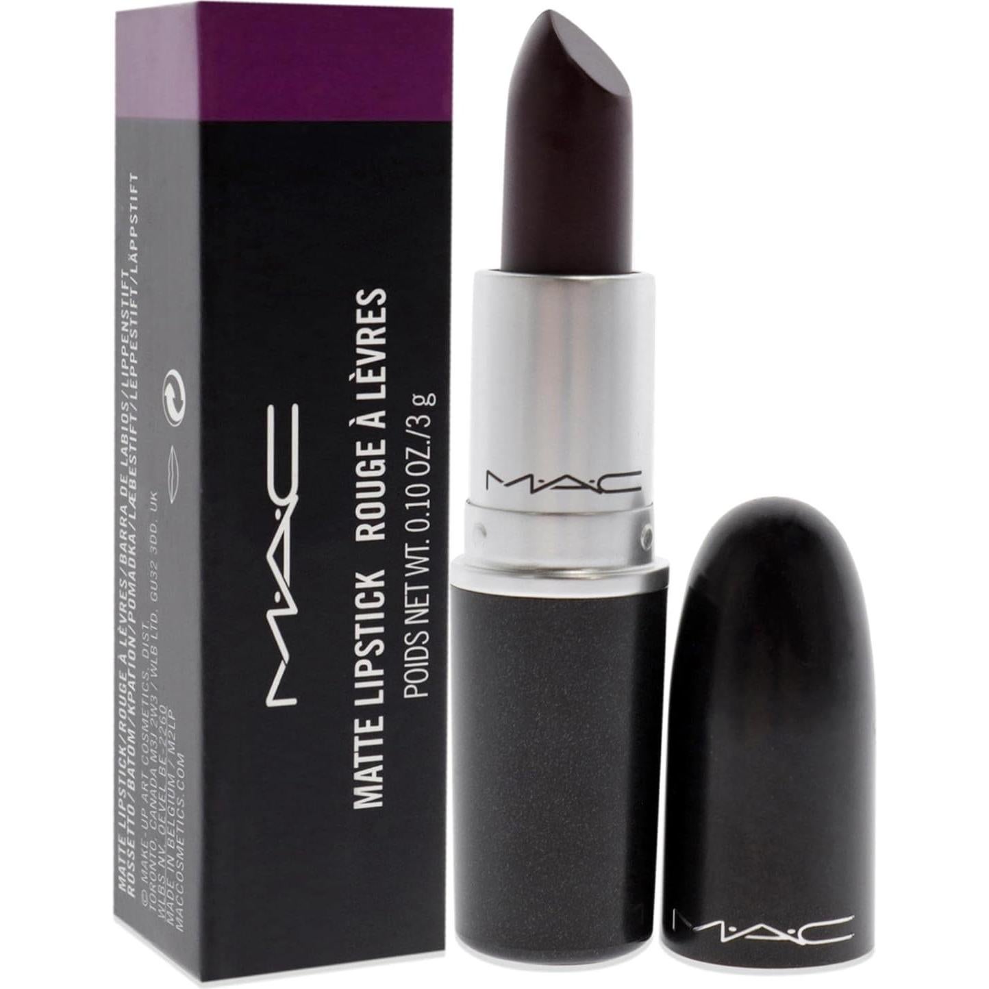 Labial Mate MAC Morado Ahumado 2.83 g - Alta Pigmentación
