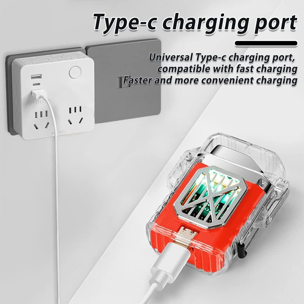 Encendedor Eléctrico TIKIUKI Naranja a Prueba de Viento