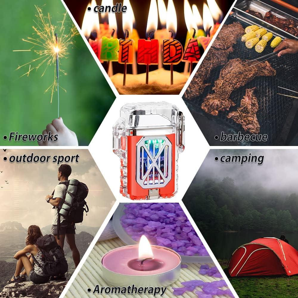 Encendedor Eléctrico TIKIUKI Naranja a Prueba de Viento