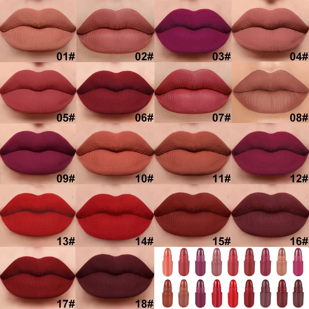 Set de 18 Labiales Mate evpct - Larga Duración y Resistente