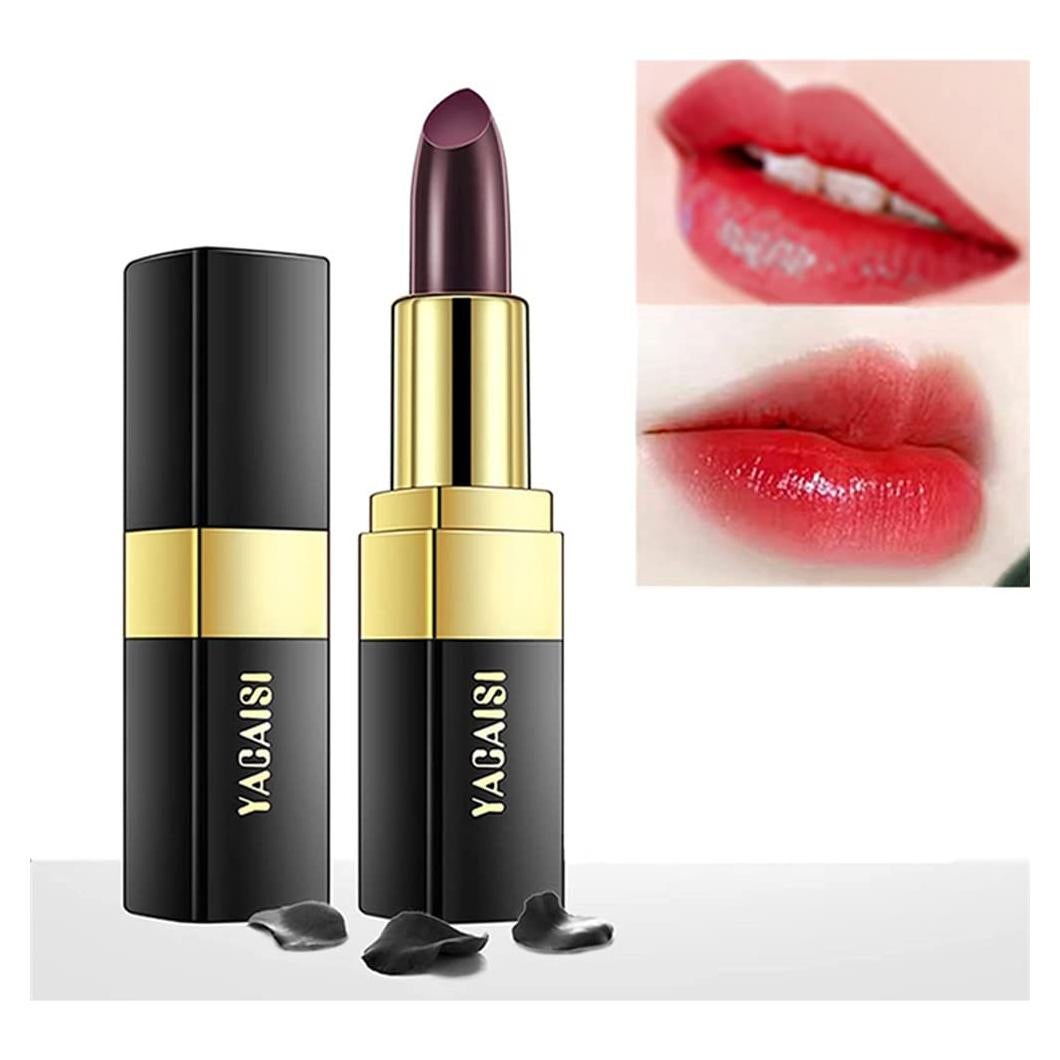 Labial Mágico Cambiante de Color Go Ho - Negro a Rojo, Hidratante