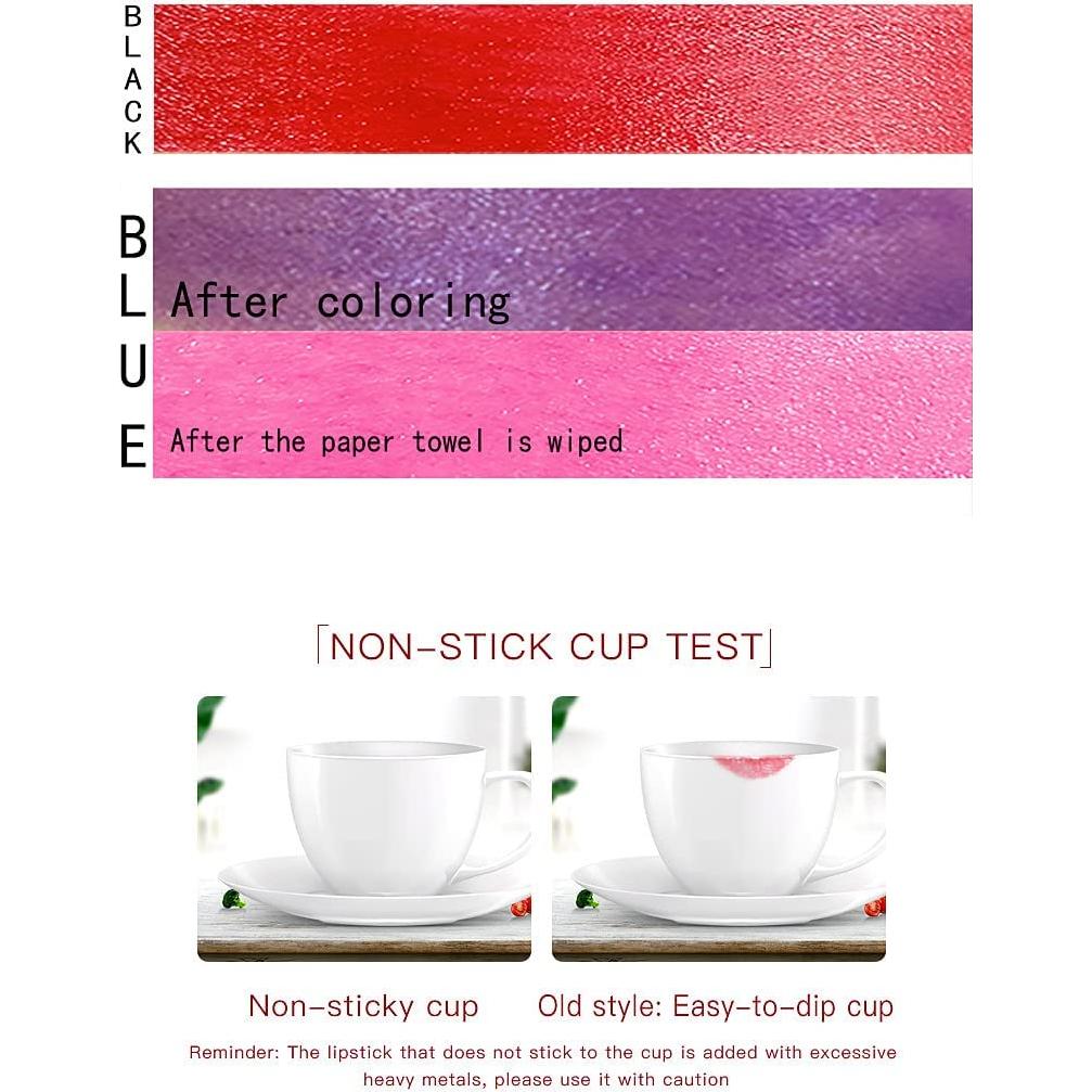 Labial Mágico Cambiante de Color Go Ho - Negro a Rojo, Hidratante