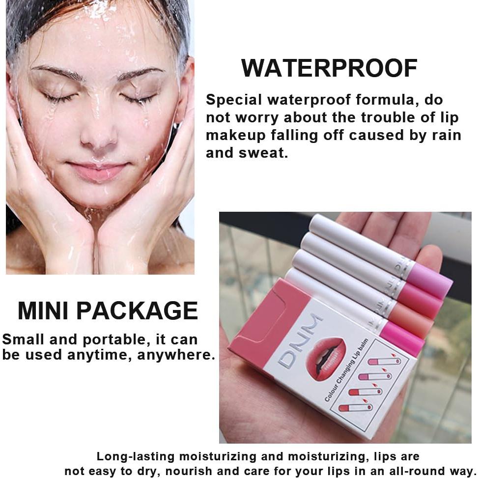 Set de Labiales Hidratantes BINGBRUSH 4 Pcs Cambia Color