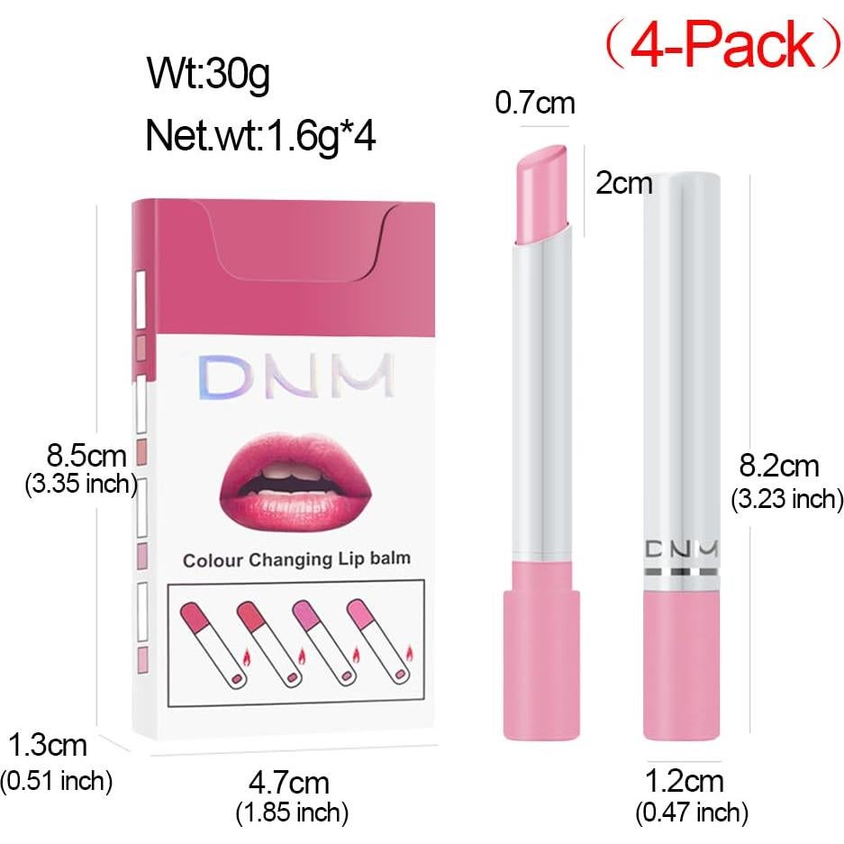 Set de Labiales Hidratantes BINGBRUSH 4 Pcs Cambia Color