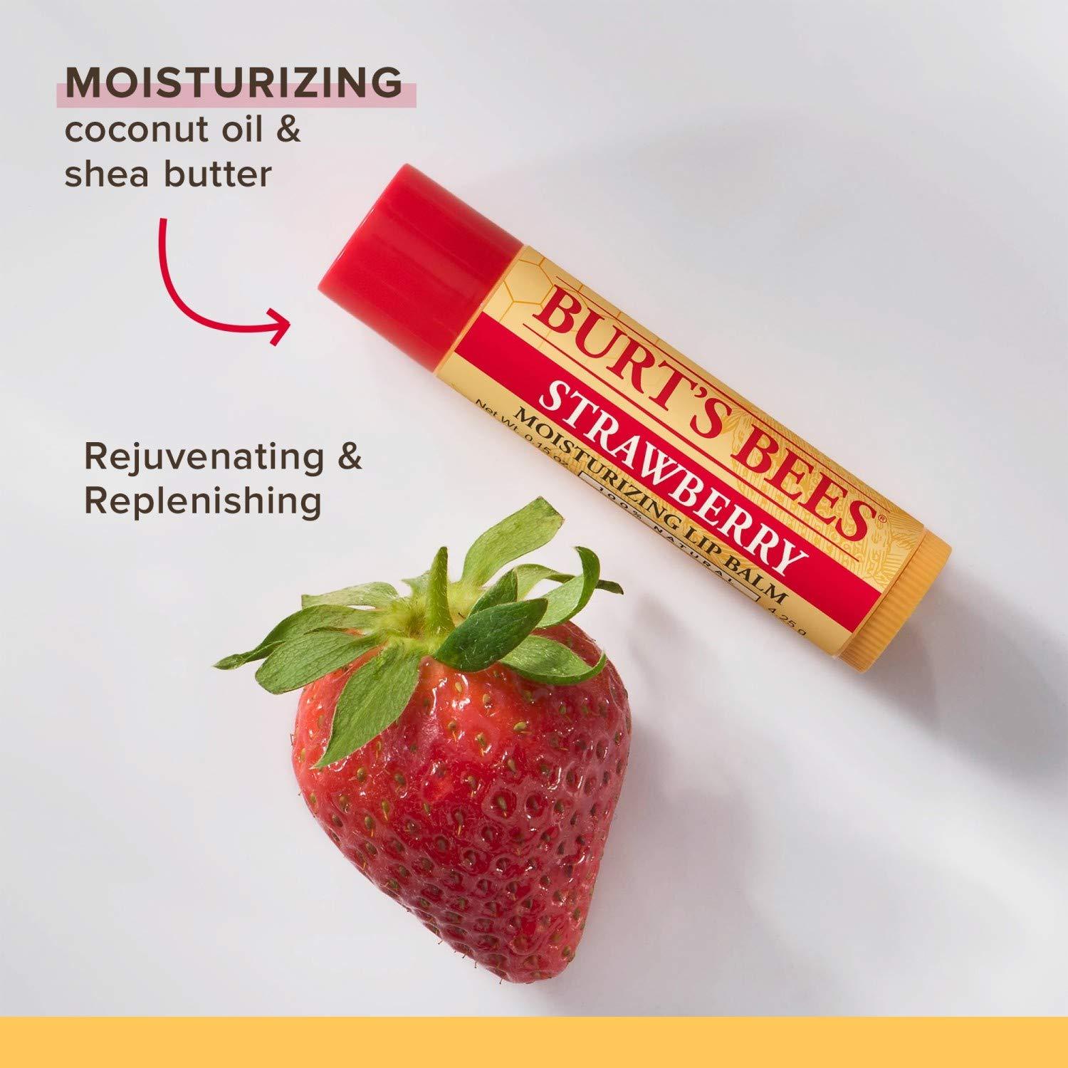 Bálsamo Labial Hidratante Burt's Bees Fresa 4 Tubos 4.25g