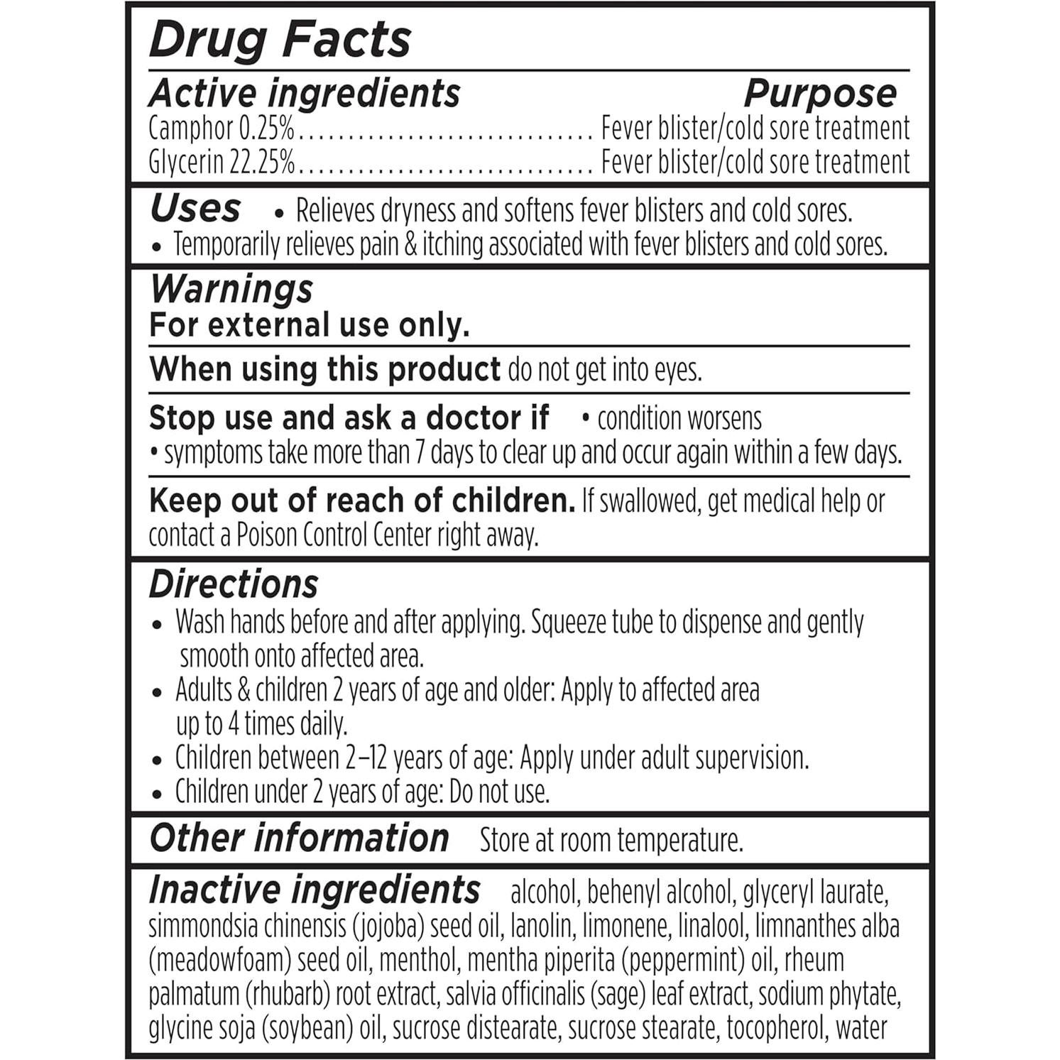 Tratamiento para Herpes Labial y Balsamo Labial Burt's Bees 2 Tubos