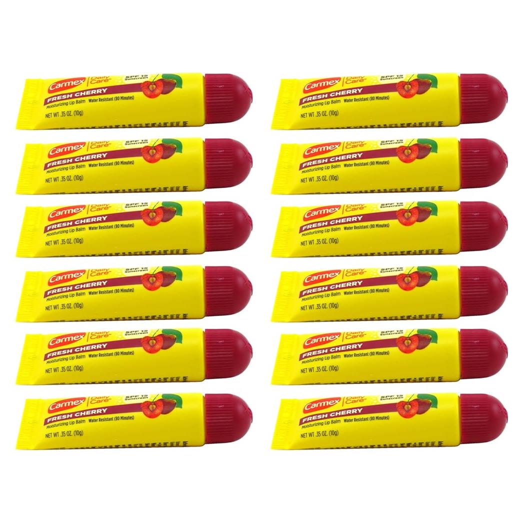 Bálsamo Labial Carmex Cereza Fresca SPF 15 - 12 Piezas