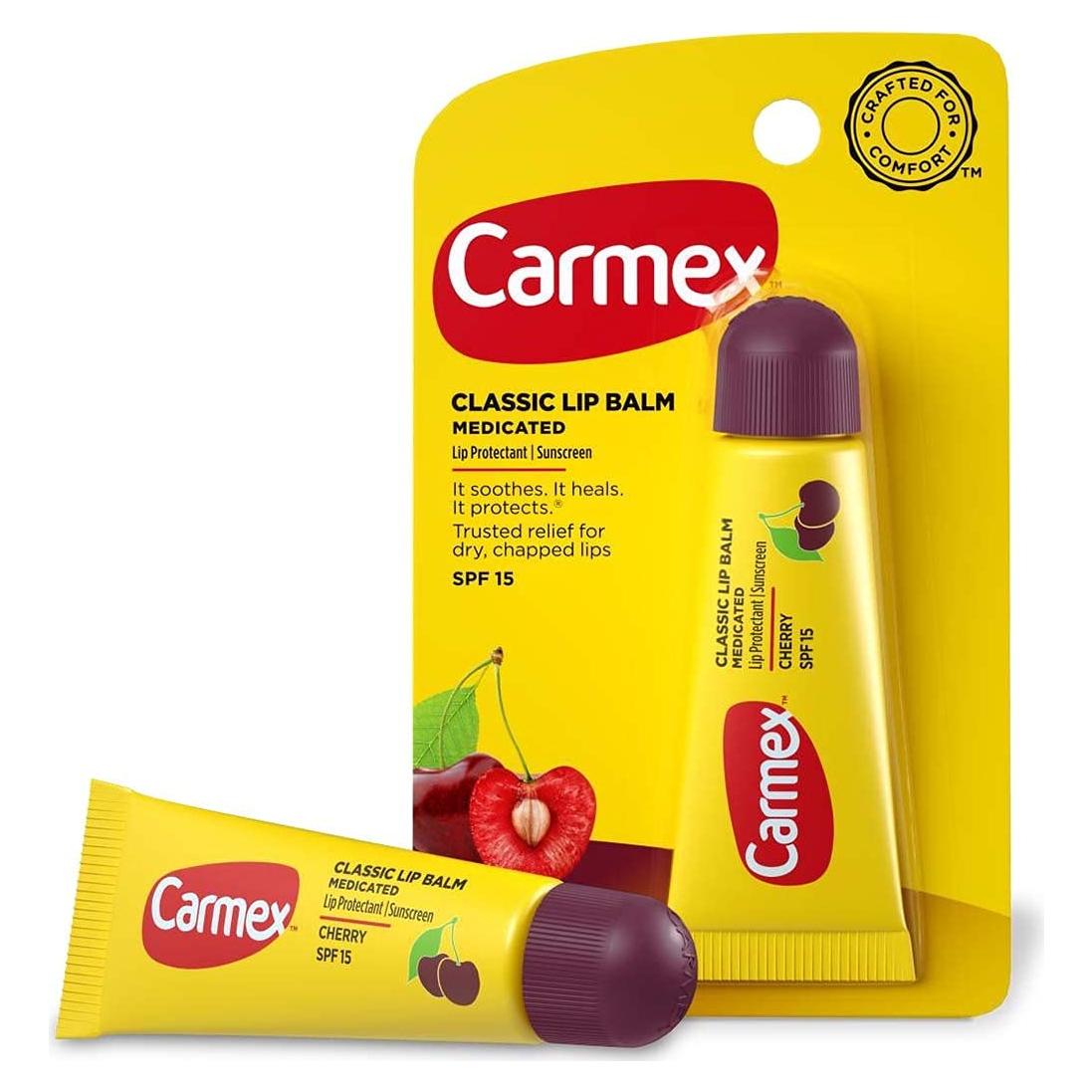 Bálsamo Labial Carmex Clásico Cereza SPF 15 Paquete de 3