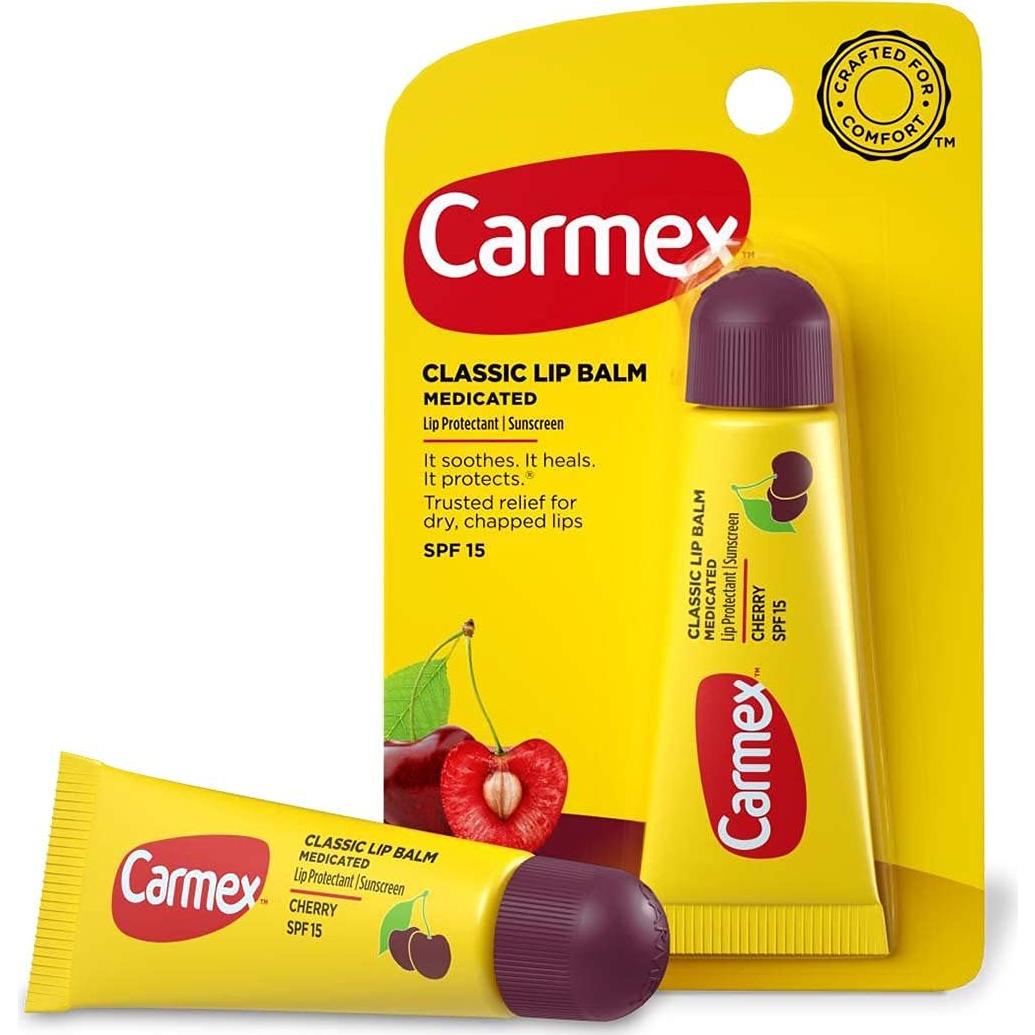 Bálsamo Labial Carmex Clásico Cereza SPF 15 Paquete de 3