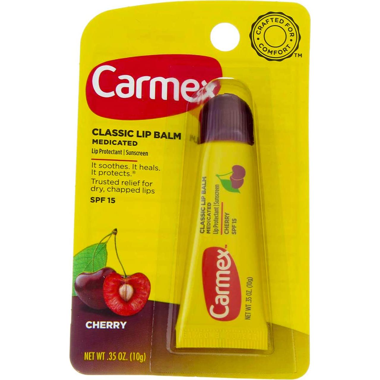 Bálsamo Labial Carmex Clásico Cereza SPF 15 Paquete de 3