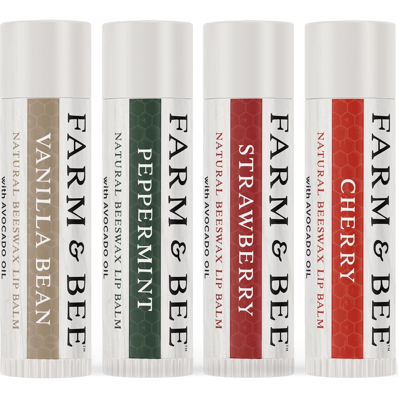 Bálsamo Labial Natural Farm & Bee - Cera de Abeja 4g - Pack 4