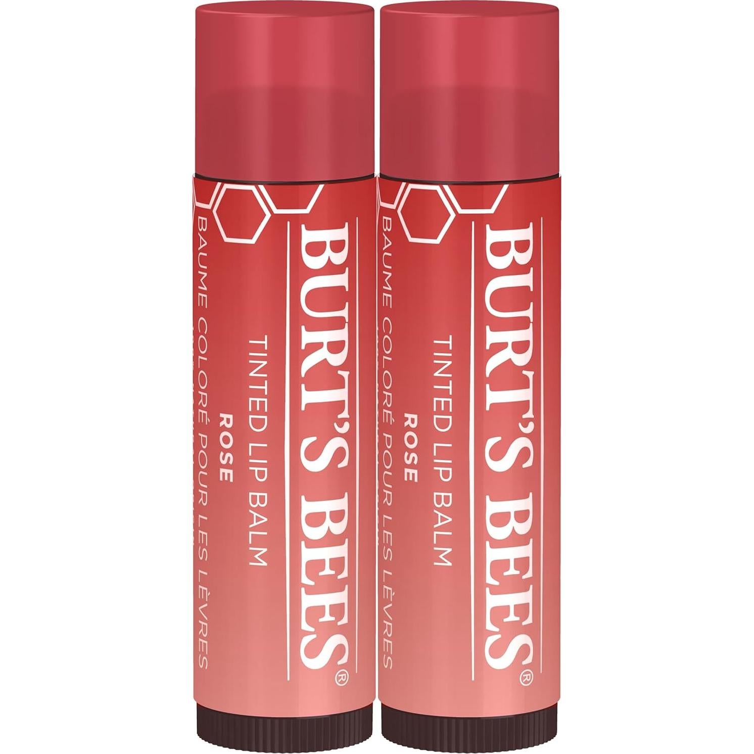 Paquete de 2 Bálsamos Labiales Tintados Burt's Bees - Flor de Cereza y Rosa Pétalo