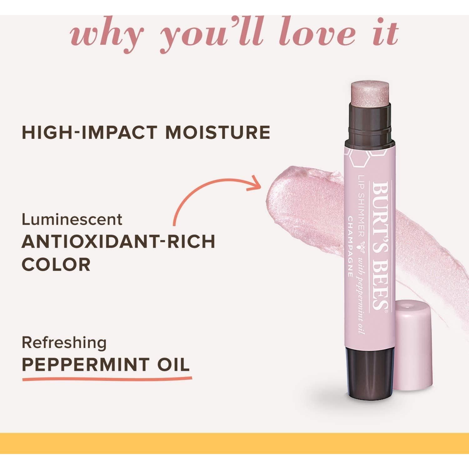 Brillo Labial Burt's Bees Champagne 2.54 g Hidratante Natural