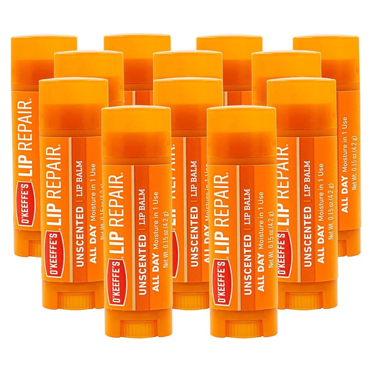 Bálsamo Labial Reparador O'Keeffe Sin Fragancia 12 Unidades