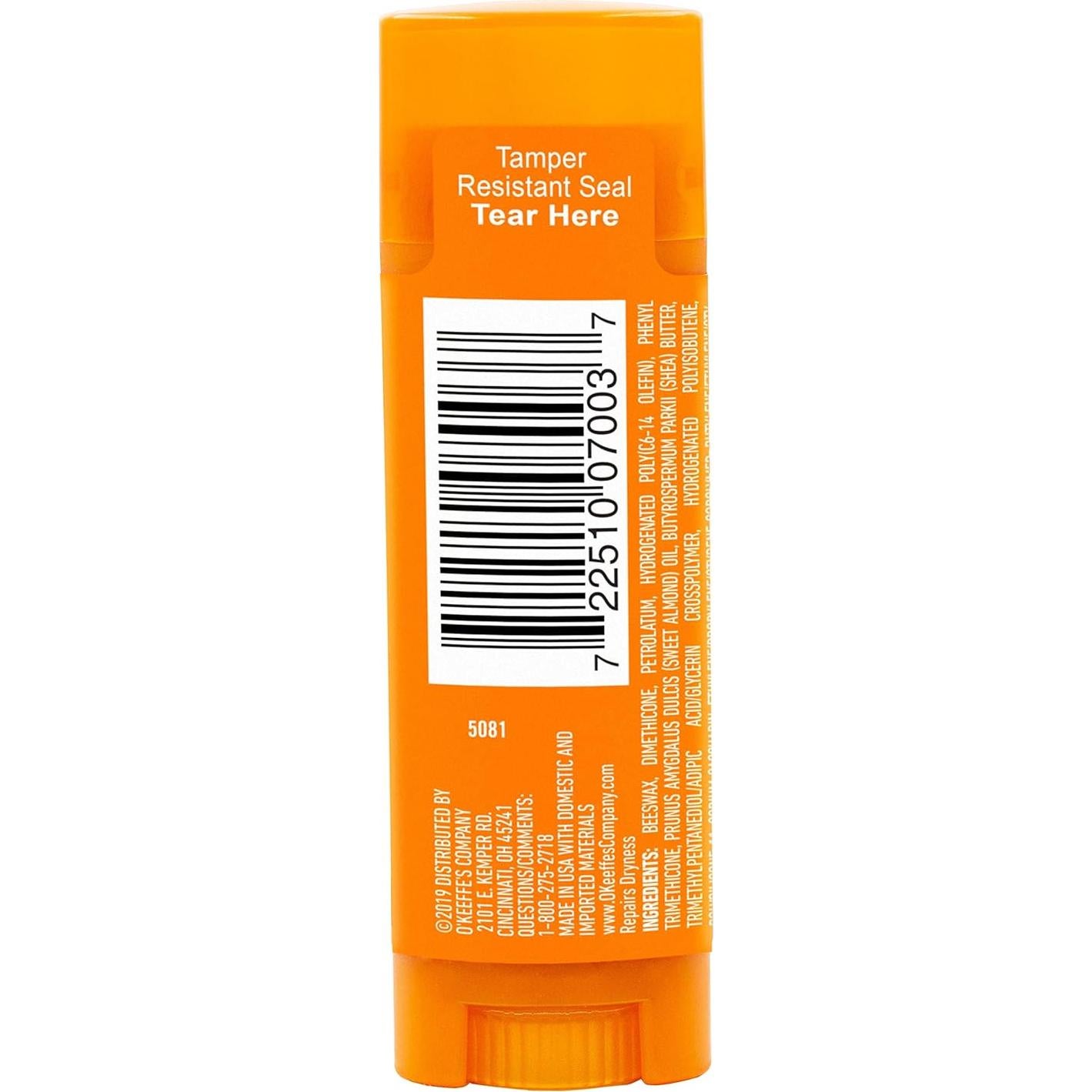 Bálsamo Labial Reparador O'Keeffe Sin Fragancia 12 Unidades