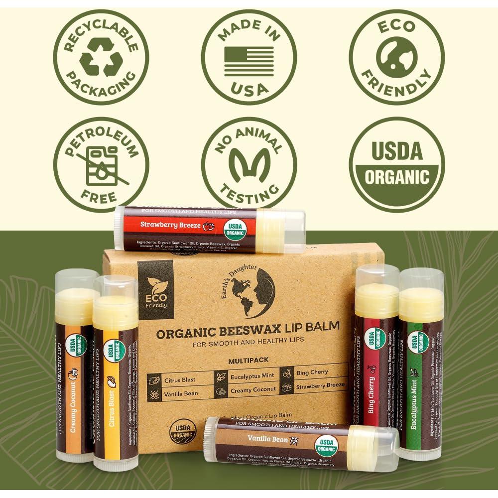 Bálsamo Labial Orgánico Earth's Daughter 12-Pack Sabores Fruta